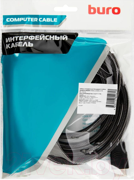Изображение товара Кабель Buro HDMI-V1.4-3MC (3м, черный)