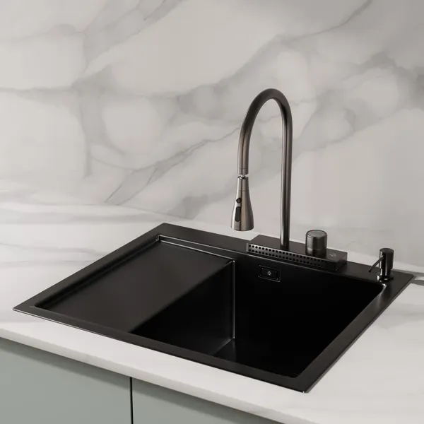 Изображение товара Мойка кухонная РМС MRK-5851BL-R (с дозатором)