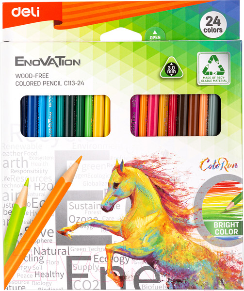 Изображение товара Набор цветных карандашей Deli Enovation / EC11324 (24цв)