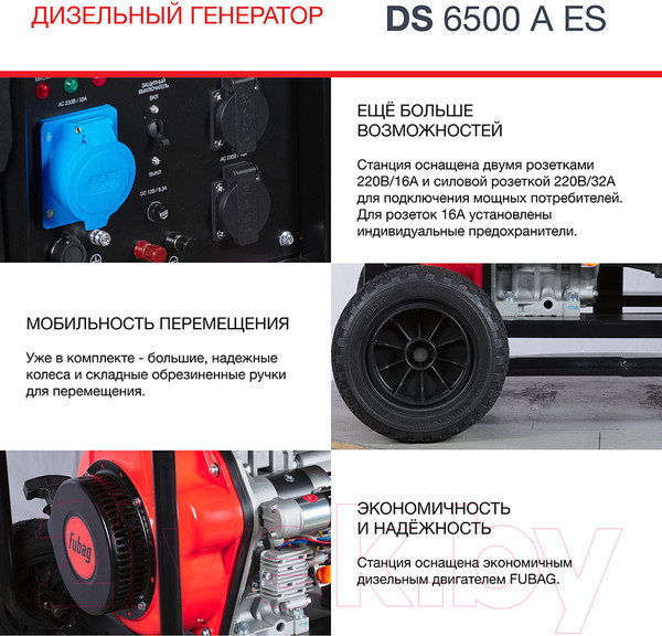 Изображение товара Дизельный генератор Fubag DS6500AES (646233)
