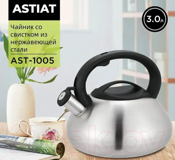 Изображение товара Чайник со свистком Astiat AST1005 (3л)
