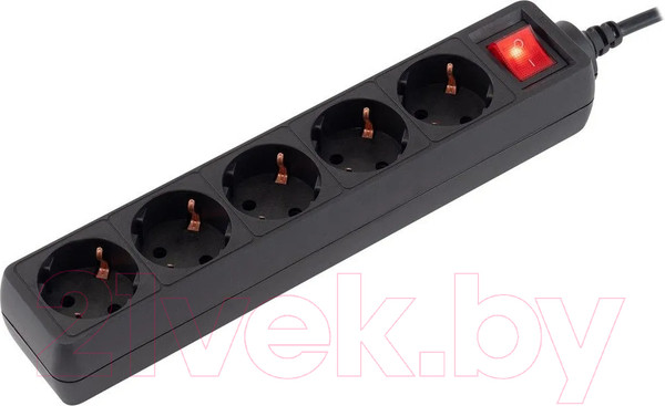 Изображение товара Сетевой фильтр PC Pet AP01006-3-B (3м, 5 розеток, черный)