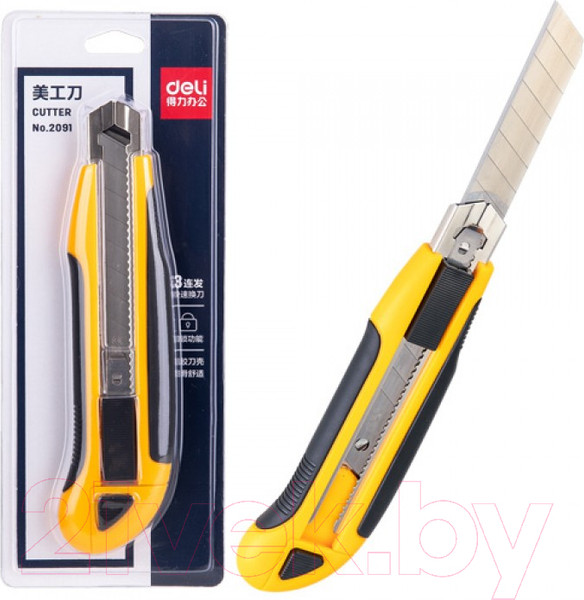 Изображение товара Нож канцелярский Deli E2091 (желтый)