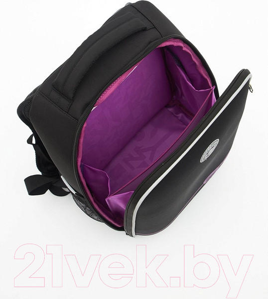 Изображение товара Школьный рюкзак Grizzly RAw-496-1 (черный/лавандовый)