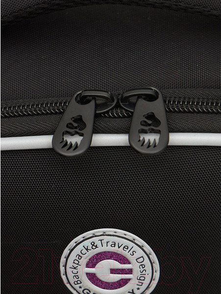 Изображение товара Школьный рюкзак Grizzly RAw-496-1 (черный/лавандовый)