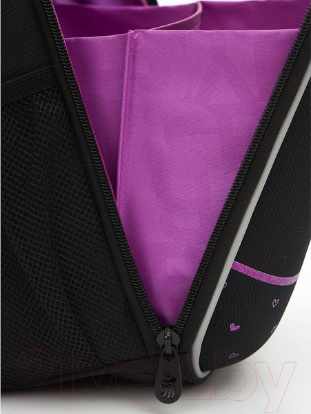 Изображение товара Школьный рюкзак Grizzly RAw-496-1 (черный/лавандовый)