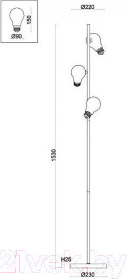 Изображение товара Торшер Freya Evidence FR5372FL-03BS