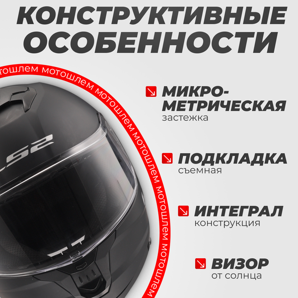 Изображение товара Мотошлем LS2 FF808 Stream II (L, черный матовый)