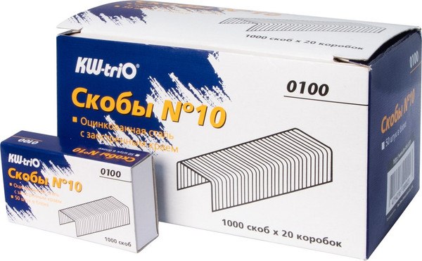 Изображение товара Скобы канцелярские KW-Trio 0100/20 (20x1000шт)