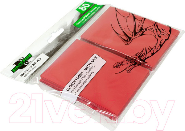 Изображение товара Набор протекторов для игровых карточек Blackfire BF03648 (80шт, красный)