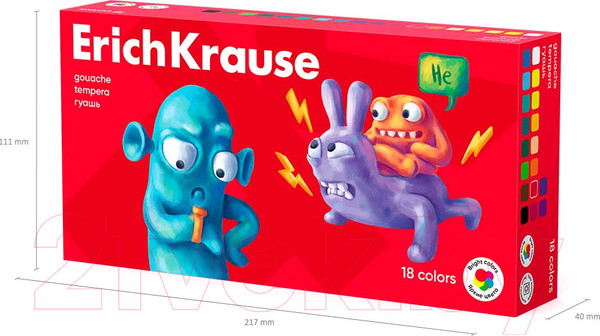 Изображение товара Гуашь Erich Krause Jolly Friends / 61416 (18цв)