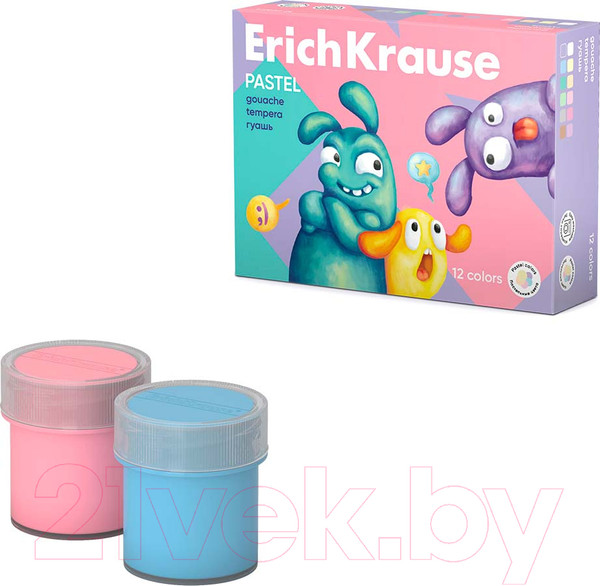 Изображение товара Гуашь Erich Krause Jolly Friends Pastel / 61419 (12цв)