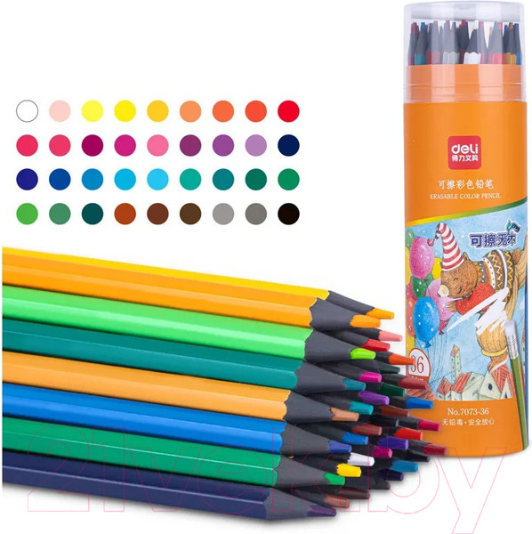 Изображение товара Набор цветных карандашей Deli 7073 (36цв)