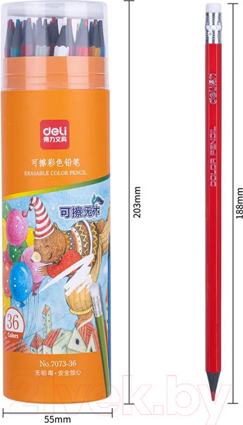 Изображение товара Набор цветных карандашей Deli 7073 (36цв)