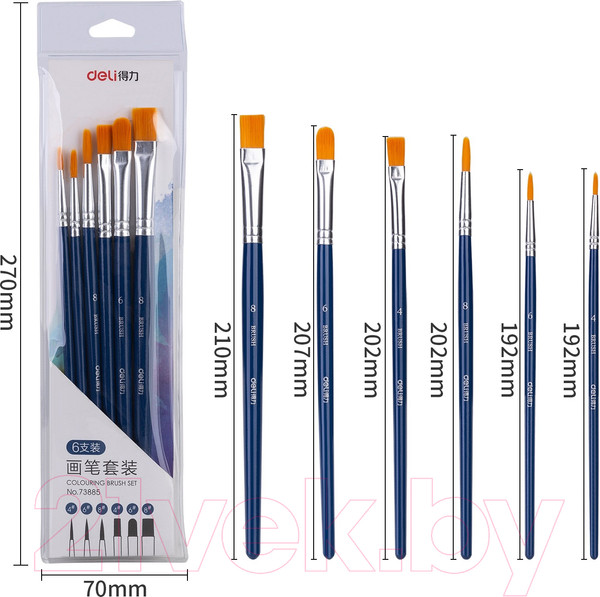 Изображение товара Набор кистей Deli 73885 (6шт)