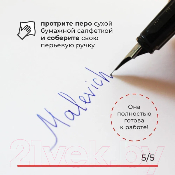 Изображение товара Ручка перьевая Малевичъ С конвертером / 196404 (фиолетовый)