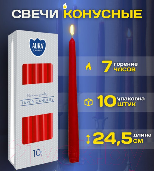 Изображение товара Набор свечей Bispol S30-a10 / S30-030 (10шт, красный)