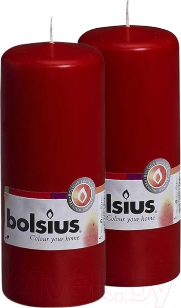 Изображение товара Набор свечей Bolsius 150/58 (2шт, бордовый)