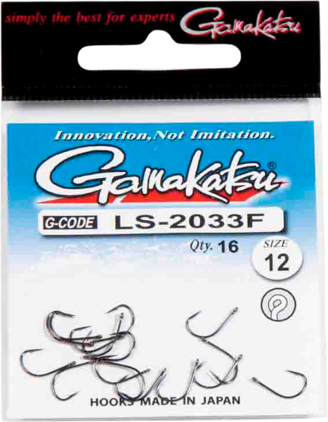 Изображение товара Набор крючков рыболовных Gamakatsu LS-2033F New Label Eyed Hooks Black / 147922-012 (16шт)