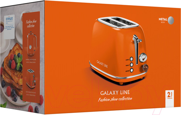 Изображение товара Тостер Galaxy Line GL 2921 (апельсиновый фреш)