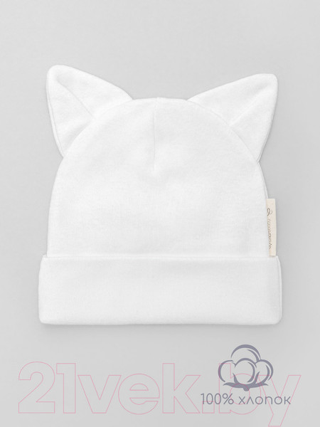 Изображение товара Шапочка для малышей Amarobaby Nature Essence Cat / AB-OD22-NE16Ca/33-40 (молочный)