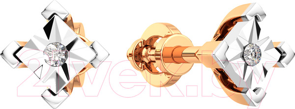 Изображение товара Серьги из комбинированного золота ZORKA 3D00166.14K.B (с бриллиантами)