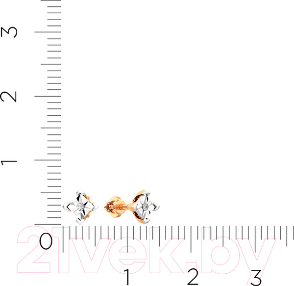 Изображение товара Серьги из комбинированного золота ZORKA 3D00166.14K.B (с бриллиантами)
