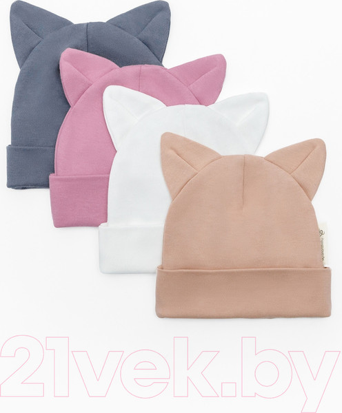 Изображение товара Шапочка для малышей Amarobaby Nature Essence Cat / AB-OD22-NE16Ca/33-44 (молочный)