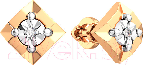 Изображение товара Серьги из комбинированного золота ZORKA 3D00280.14K.B.ZZ (с бриллиантами)