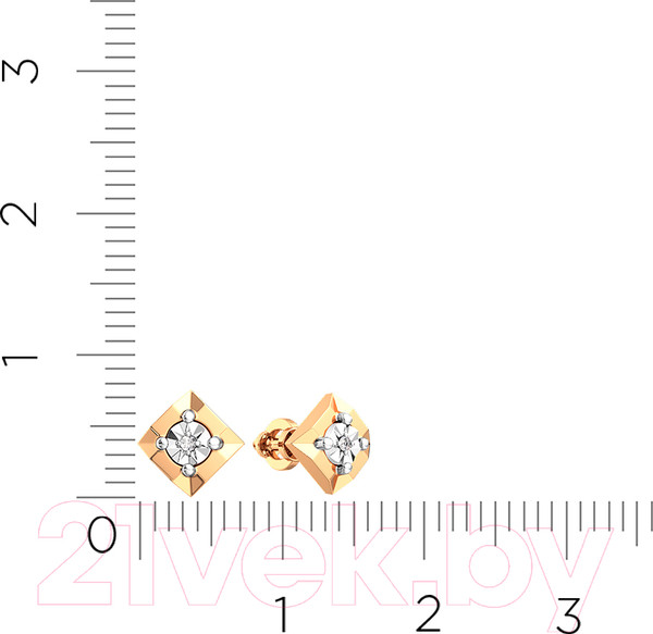 Изображение товара Серьги из комбинированного золота ZORKA 3D00280.14K.B.ZZ (с бриллиантами)