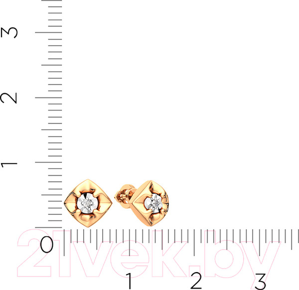 Изображение товара Серьги из комбинированного золота ZORKA 3D00302.14K.B (с бриллиантами)