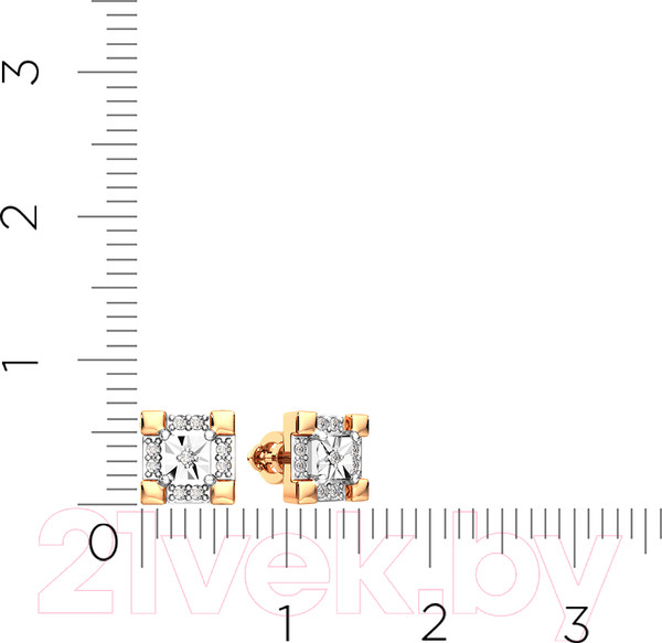 Изображение товара Серьги из комбинированного золота ZORKA 3D00332.14K.B.ZZ (с бриллиантами)