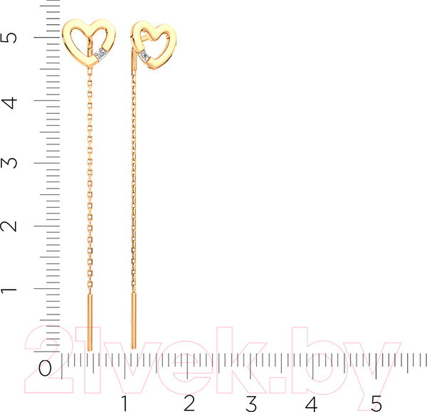 Изображение товара Серьги из розового золота ZORKA 3D00373.14K.R.ZZ (с бриллиантами)