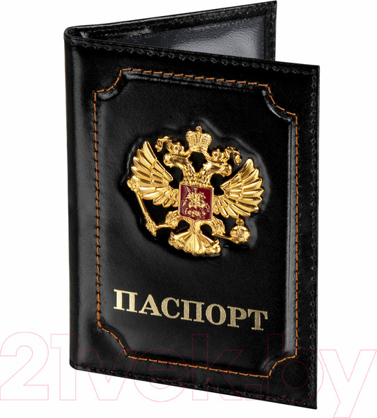 Изображение товара Обложка на паспорт Brauberg 3D герб + тиснение / 238201 (черный)