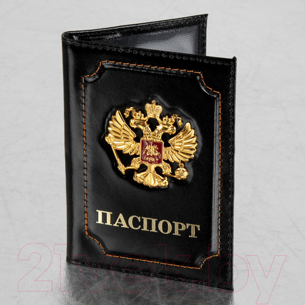 Изображение товара Обложка на паспорт Brauberg 3D герб + тиснение / 238201 (черный)