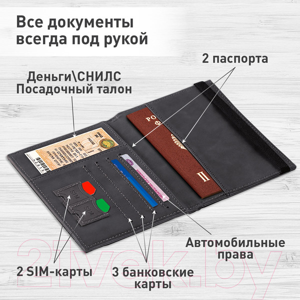 Изображение товара Обложка на паспорт Brauberg Passport / 238203 (серый)