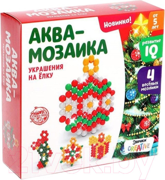 Изображение товара Развивающая игра Эврики Аквамозаика Украшения на елку / 3344081
