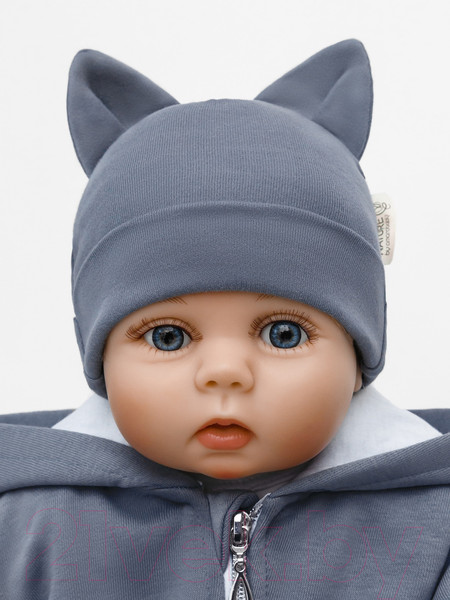 Изображение товара Шапочка для малышей Amarobaby Nature Essence Cat / AB-OD22-NE16Ca/11-44 (серый)