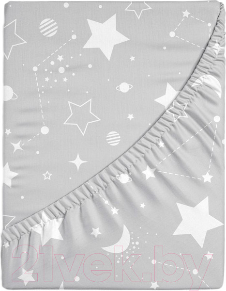 Изображение товара Простыня для малышей Облачко Поплин на резинке 60x120 Cosmic рез 60/120 8726/1 ПН
