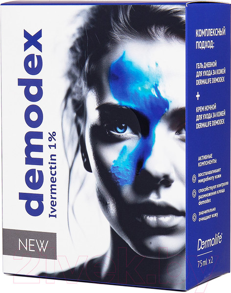 Изображение товара Набор косметики для лица Dermalife Demodex Гель дневной+Крем ночной (75мл+75мл)