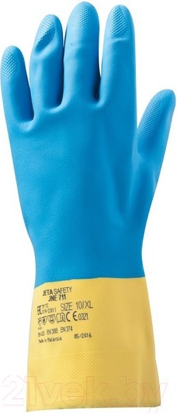 Изображение товара Перчатки защитные Jeta Safety К80 Щ50 / JNE711-09-L (р.9/L, желтый/голубой)