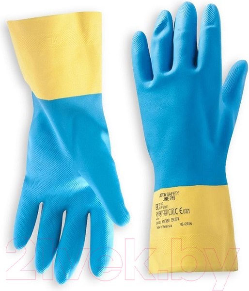 Изображение товара Перчатки защитные Jeta Safety К80 Щ50 / JNE711-09-L (р.9/L, желтый/голубой)