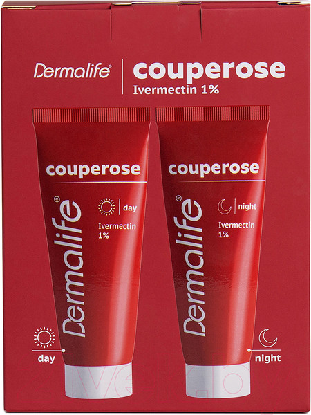 Изображение товара Набор косметики для лица Dermalife Couperose Гель дневной+Крем ночной (75мл+75мл)