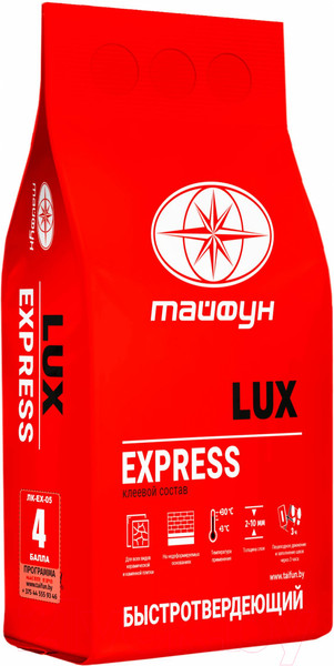 Изображение товара Клей для плитки Тайфун Люкс Express (5кг)