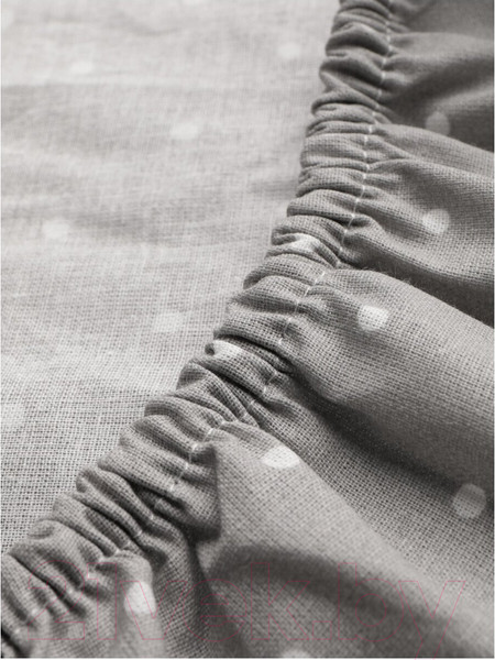 Изображение товара Простыня для малышей Облачко Поплин на резинке 60x120 Grey Dots рез 60/120 8420/1 ПН