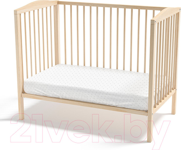 Изображение товара Простыня для малышей Облачко Поплин на резинке 60x120 White dots рез 60/120 8420/3