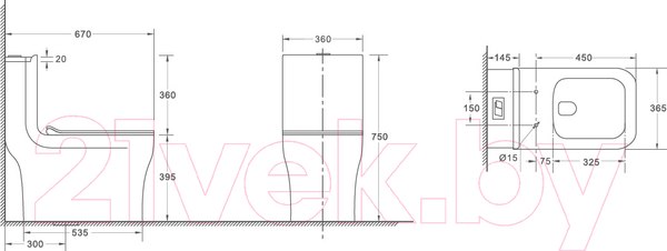 Изображение товара Унитаз напольный WeltWasser Glanbach 001 GL-WT