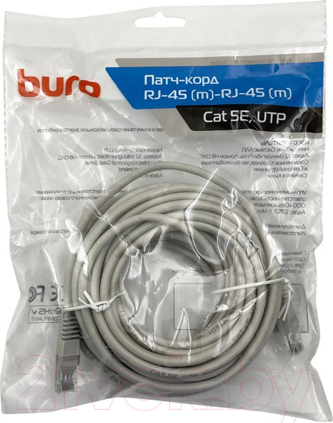 Изображение товара Кабель Buro UTP-5E-10M-G (10м, серый)