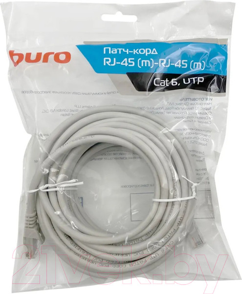 Изображение товара Кабель Buro UTP-6-10M-G (10м, серый)
