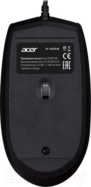 Изображение товара Мышь Acer OMW126 / ZL.MCEEE.010 (черный)